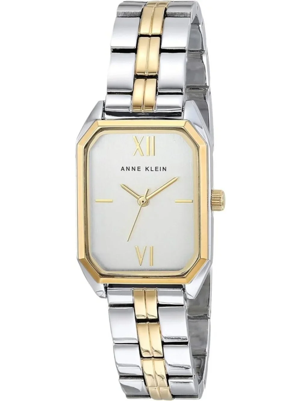 Anne Klein Women's Silver White Analog Roman Numeral Octagonal Bracelet Watch